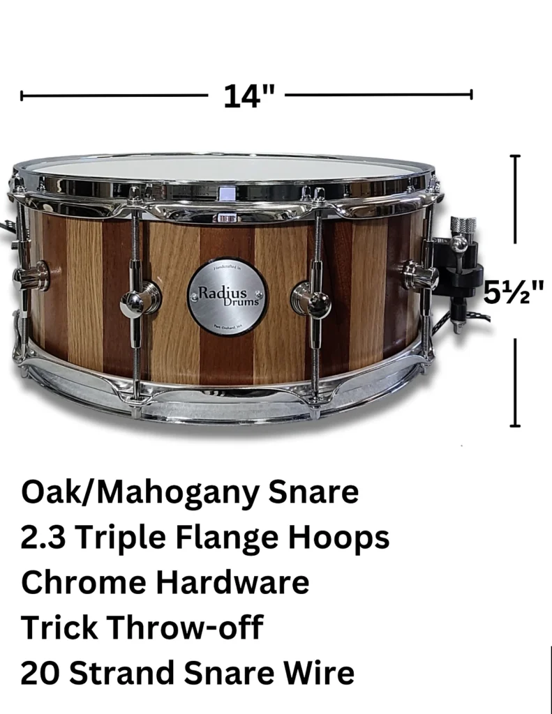 Oak/Mahogany - Radius Drums